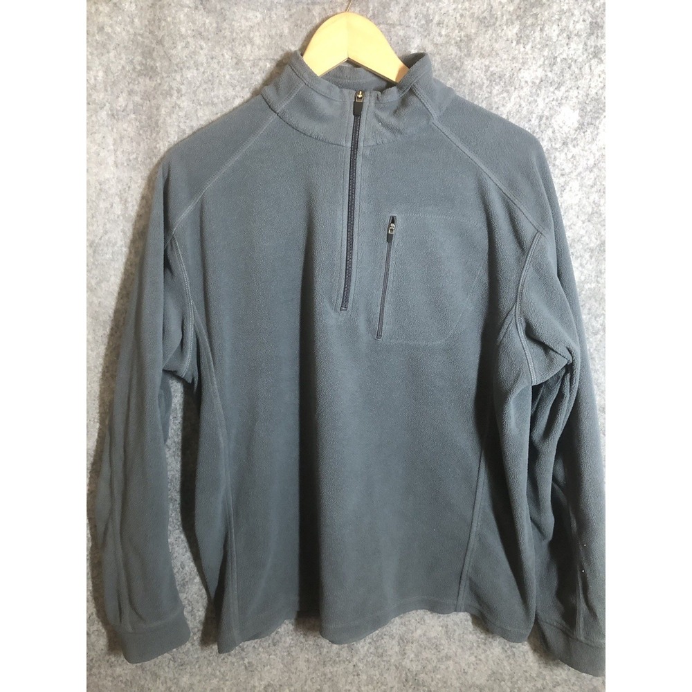 L.L. Bean Jacket Men Medium Gray 1/4 Zip Trail Fleece Hunt Hike Fish Camp